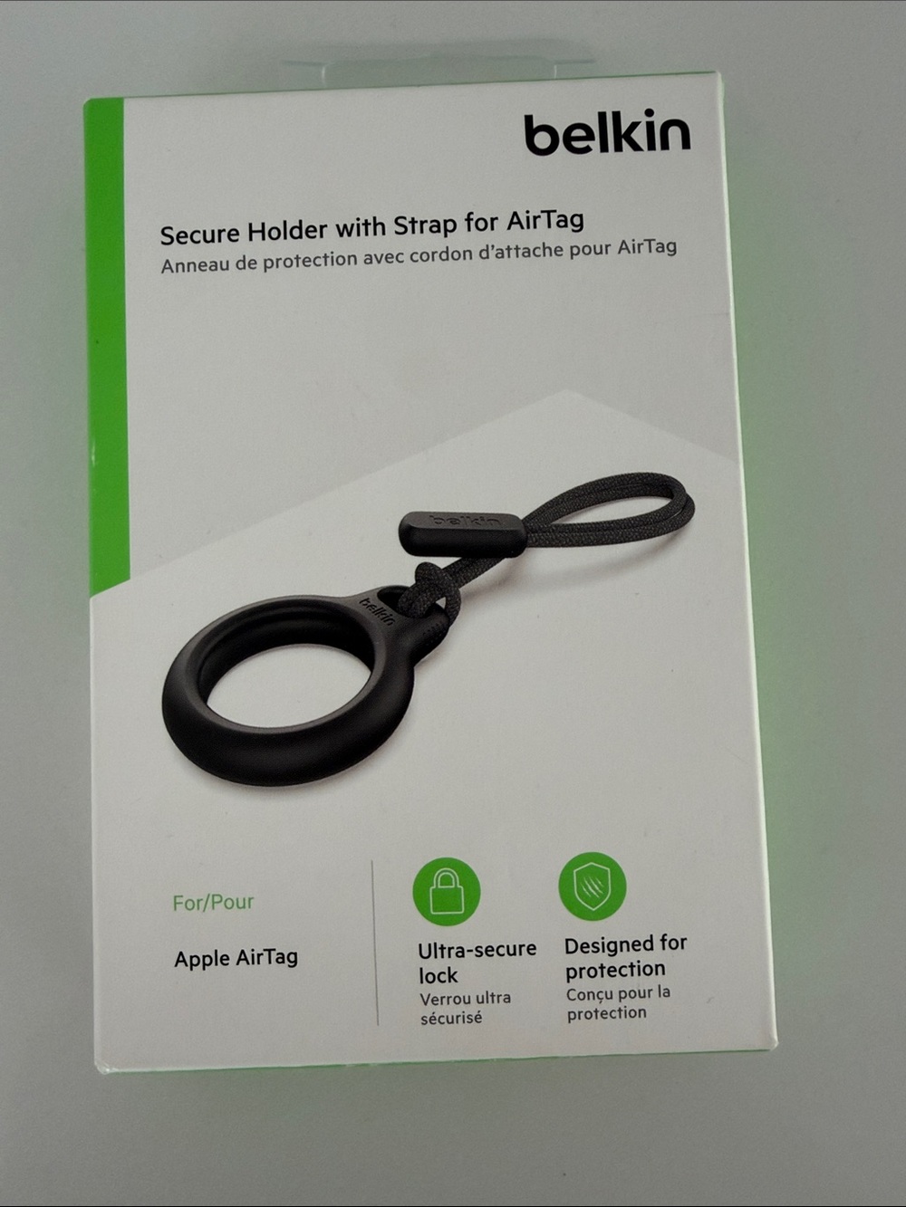 belkin Black AirTag Secure Holder with Strap